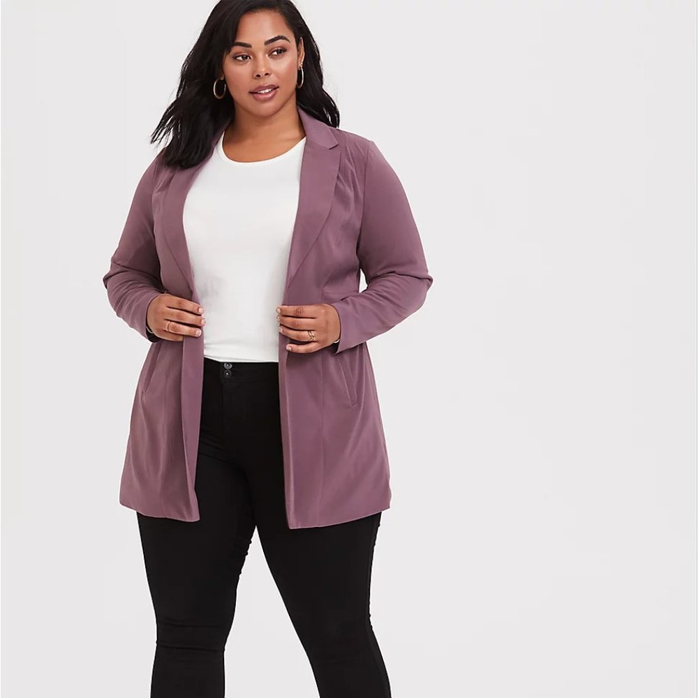 MAUVE PURPLE LONGLINE BLAZER Size 2X